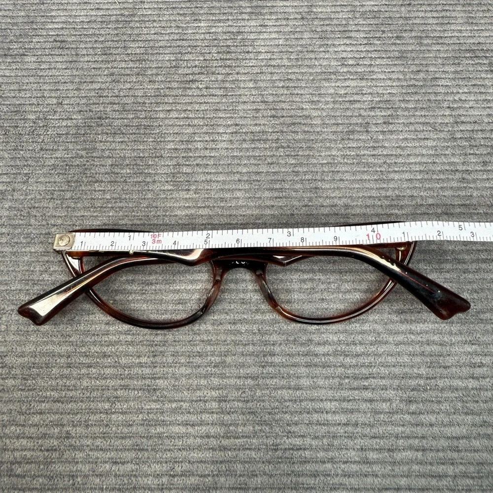 Vintage 60s A Paris Cat Eye Y2k Glasses‎ Tortoise Shell Silver Floral France Vtg